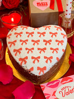 Load image into Gallery viewer, Heart Shaped Cake - Bows All Over

